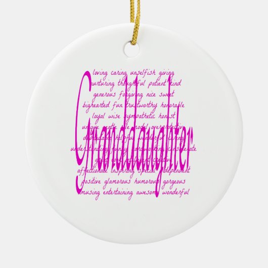 Worte für Enkelin in Rosa Keramikornament (Vorne)