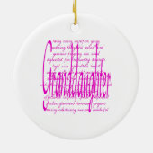 Worte für Enkelin in Rosa Keramikornament (Hinten)