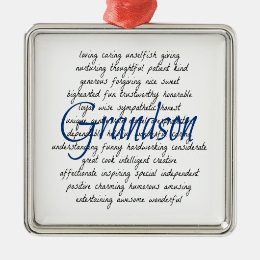 Worte für Grandson Ornament Aus Metall (Vorne)