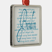 Worte für Grandson Silbernes Ornament (Rechts)