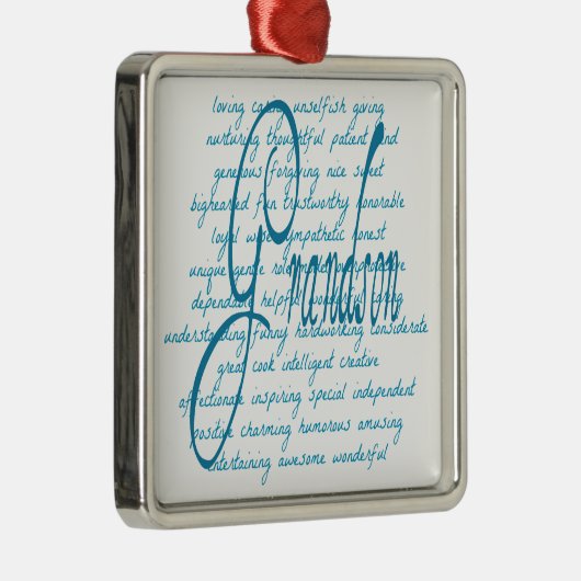 Worte für Grandson Silbernes Ornament (Rechts)