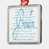 Worte für Grandson Silbernes Ornament (Links)