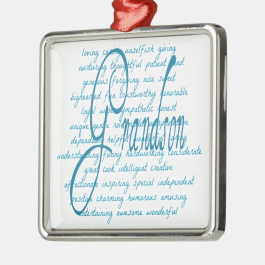 Worte für Grandson Silbernes Ornament (Links)