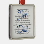 Worte für neuen Vater Silbernes Ornament (Rechts)
