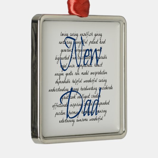 Worte für neuen Vater Silbernes Ornament (Rechts)