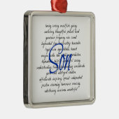 Worte für Sohn Silbernes Ornament (Rechts)