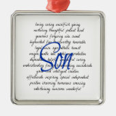 Worte für Sohn Silbernes Ornament (Vorne)