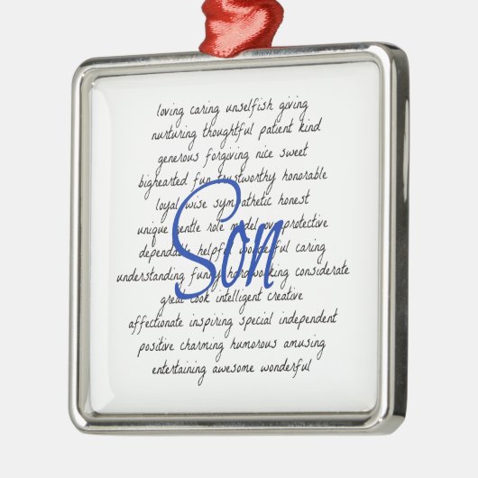 Worte für Sohn Silbernes Ornament (Links)