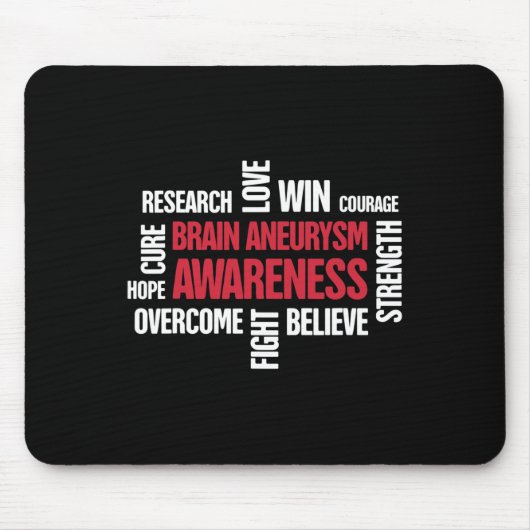 Worte Gegenwart Gehirnaneurysma Bewusstsein Mousepad (Vorne)