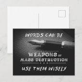 Worte können MVWs sein - die Macht des Pens Postkarte (Vorne/Hinten)