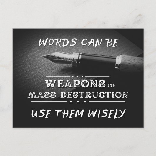 Worte können MVWs sein - die Macht des Pens Postkarte (Vorderseite)