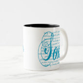 Worte lieben für einen Sohn Zweifarbige Tasse (VorderseiteRechts)