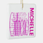 Worte lieben für Freundin CUSTOM Keramikornament (Rechts)