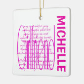Worte lieben für Freundin CUSTOM Keramikornament (Links)