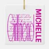 Worte lieben für Freundin CUSTOM Keramikornament (Rückseite)