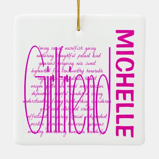 Worte lieben für Freundin CUSTOM Keramikornament (Rückseite)