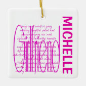 Worte lieben für Freundin CUSTOM Keramikornament (Vorderseite)