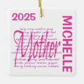 Worte lieben für Mutter CUSTOM Keramikornament (Vorderseite)