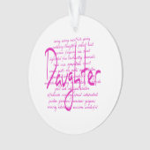 Worte lieben für Tochter Ornament (Vorderseite)