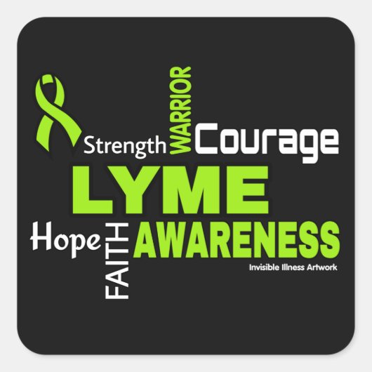 Worte... Lyme Quadratischer Aufkleber (Vorderseite)