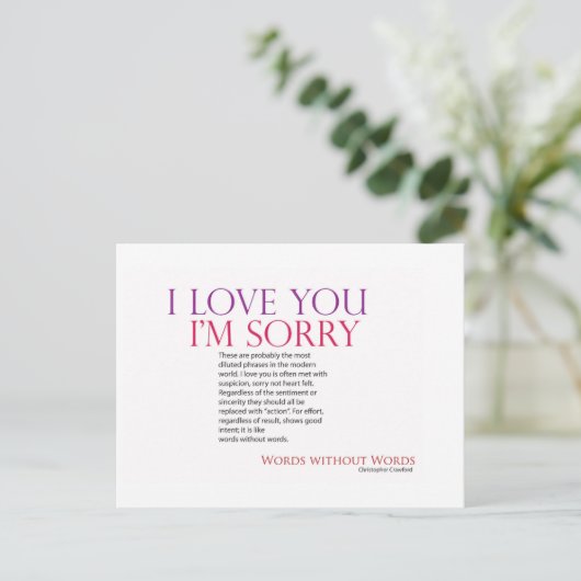 Worte ohne postkarte (Stehend Vorderseite)