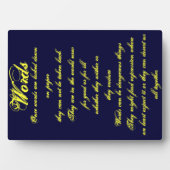 Worte ...Plaque Fotoplatte (Vorderseite)