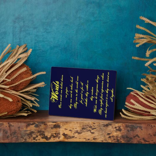 Worte ...Plaque Fotoplatte (Seite)