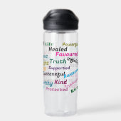 Worte positiver Bejahungen Trinkflasche (Rückseite)
