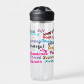 Worte positiver Bejahungen Trinkflasche (Vorderseite)
