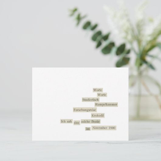 Worte Postkarte (Stehend Vorderseite)