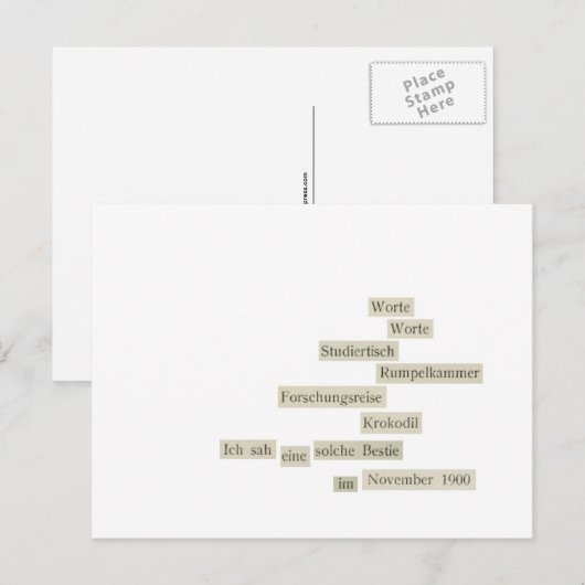 Worte Postkarte (Vorne/Hinten)