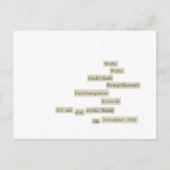 Worte Postkarte (Vorderseite)