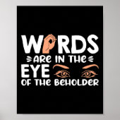 Worte sind im Auge des Betrachters von American Si Poster (Vorne)