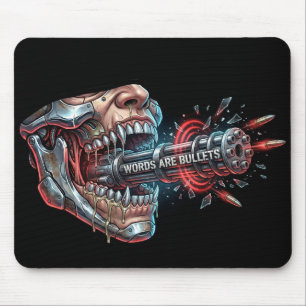 Worte sind Kugeln – Cyberpunk Redefreiheit Mousepad