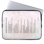 Worte sind nie genug - Gedichte ermutigen Laptopschutzhülle (Vorderseite)