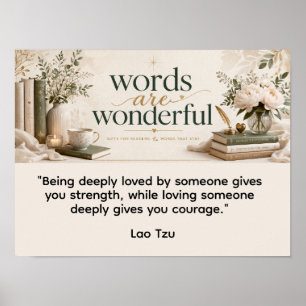 Worte sind wunderbar Lao Tzu Poster