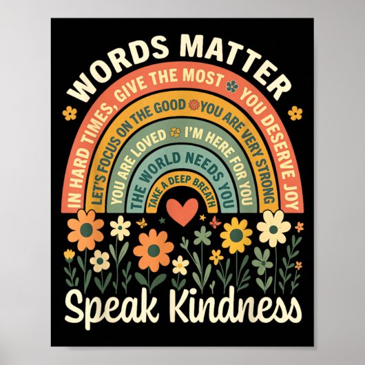 Worte sprechen Freundlichkeit Positive Botschaft A Poster (Vorne)
