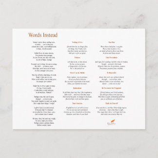 Worte statt Gedicht Postkarte