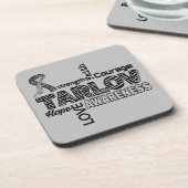 Worte... Tarlov-Zyste Getränkeuntersetzer (Linke Seite)