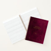 Worte Unausgesprochen Notizbuch – Marone Gold Lede (Innenseite)