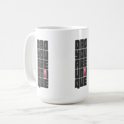 Worte Vater Sie sind einzigartig Kaffeetasse (Vorderseite Links)