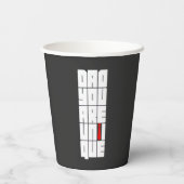 Worte Vater Sie sind einzigartig Pappbecher (Rückseite)