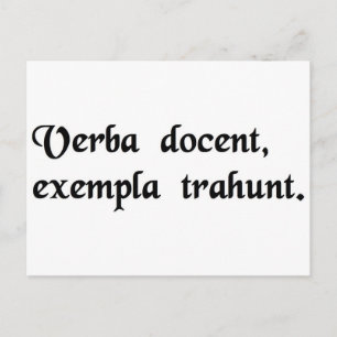 Worte zeigen, Beispiele führen. Postkarte