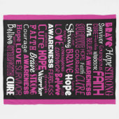 Worte zur Sensibilisierung... Brustkrebs Fleece Bl (Vorderseite (Horizontal))