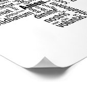 Wörter aus dem Pater Noster auf Latein Poster (Ecke)