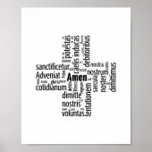 Wörter aus dem Pater Noster auf Latein Poster (Vorne)