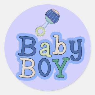 Wörter Baby Boy W/Rattle Fun Stickers