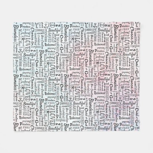 Wörter der Affirmation Word Art Fleecedecke (Vorderseite (Horizontal))