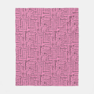 Wörter der Affirmation Word Art Fleecedecke