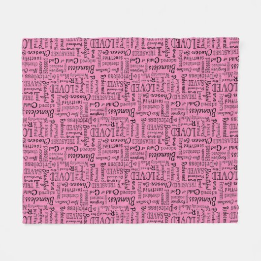 Wörter der Affirmation Word Art Fleecedecke (Vorderseite (Horizontal))